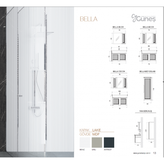 80 CM BELLA HİLTON DOLAP 